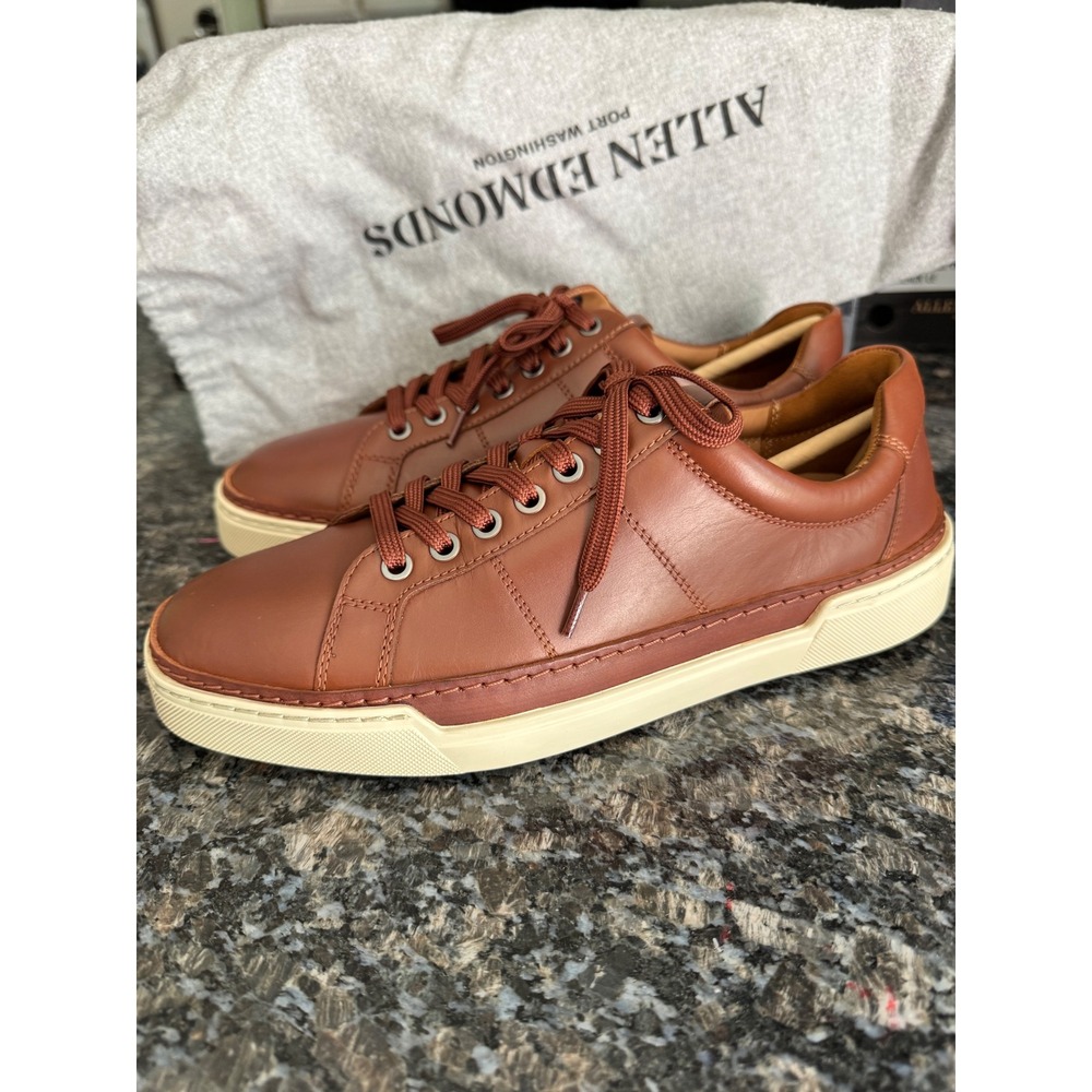 Allen Edmonds Porter City Chili Leather Sneakers Mens 8 3E Wide 5463 Low Top